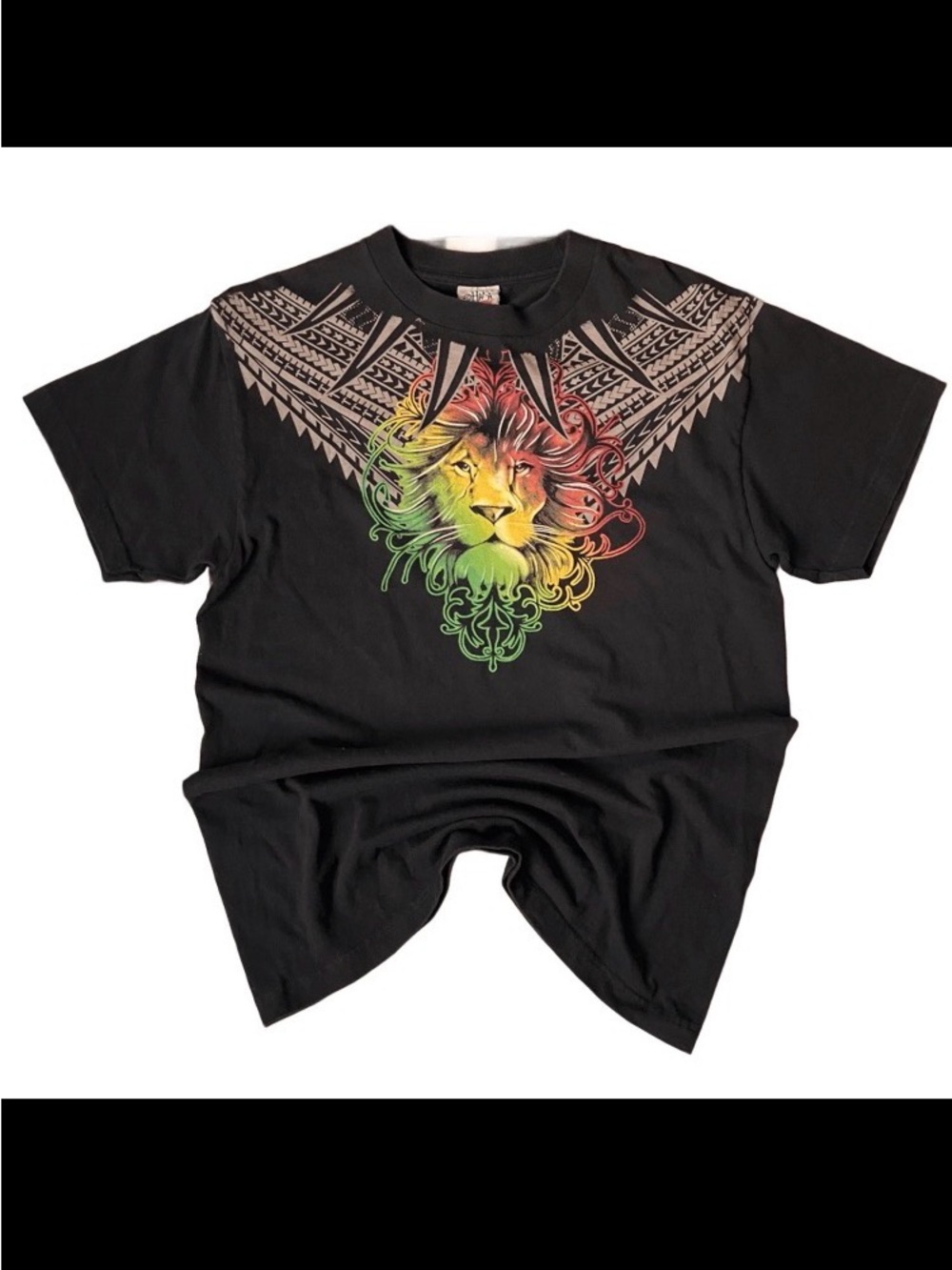 Shaka Active Shirt Mens Large Lion Rasta Double Sided Graphic Y2K